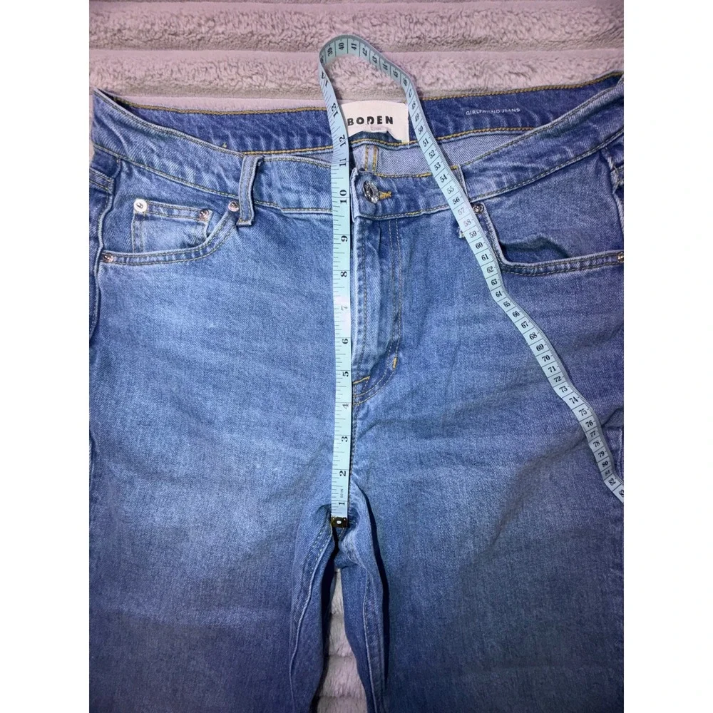 Boden Women's 10L Girlfriend Jeans Blue‎ High Rise Denim Loose Fit Medium Wash